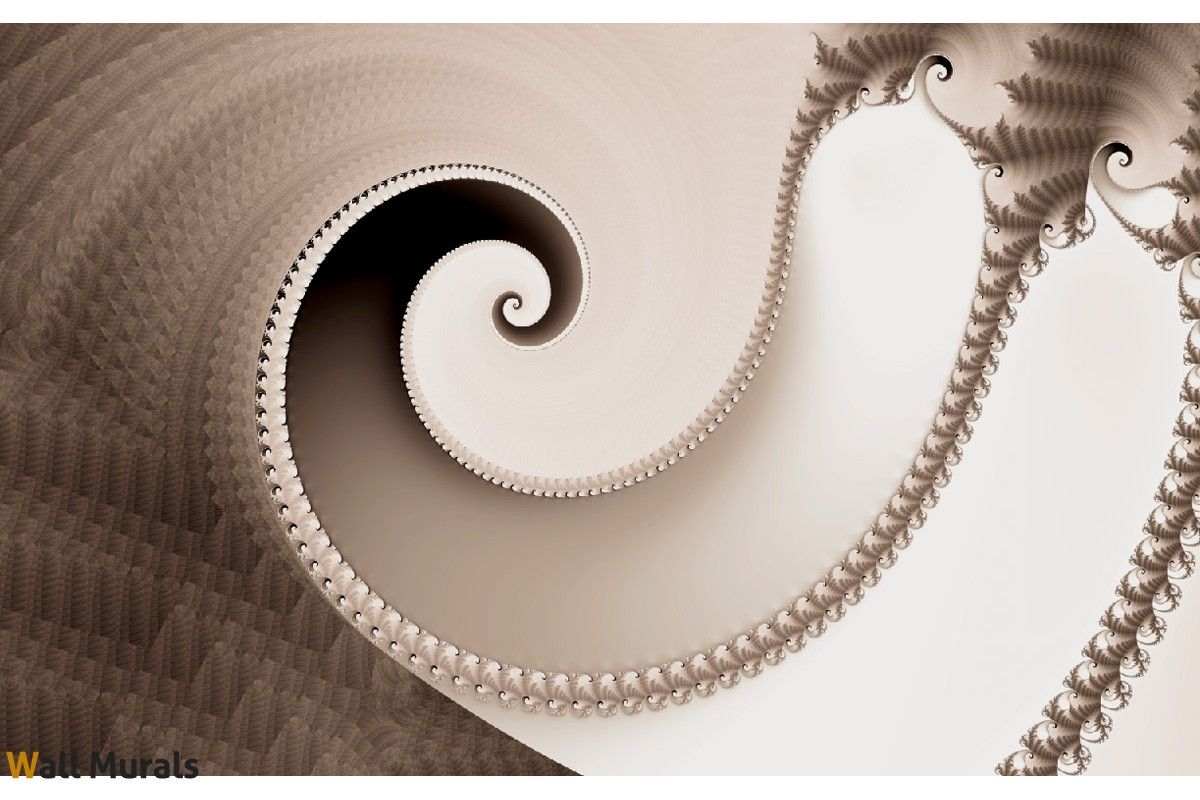 Wallpaper mural elegant spiral in color cappuccino