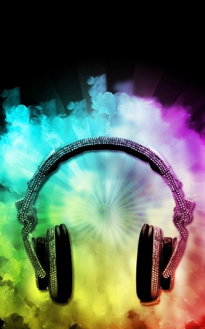 Headphones Music, rainbows Nexus 7 wallpaper