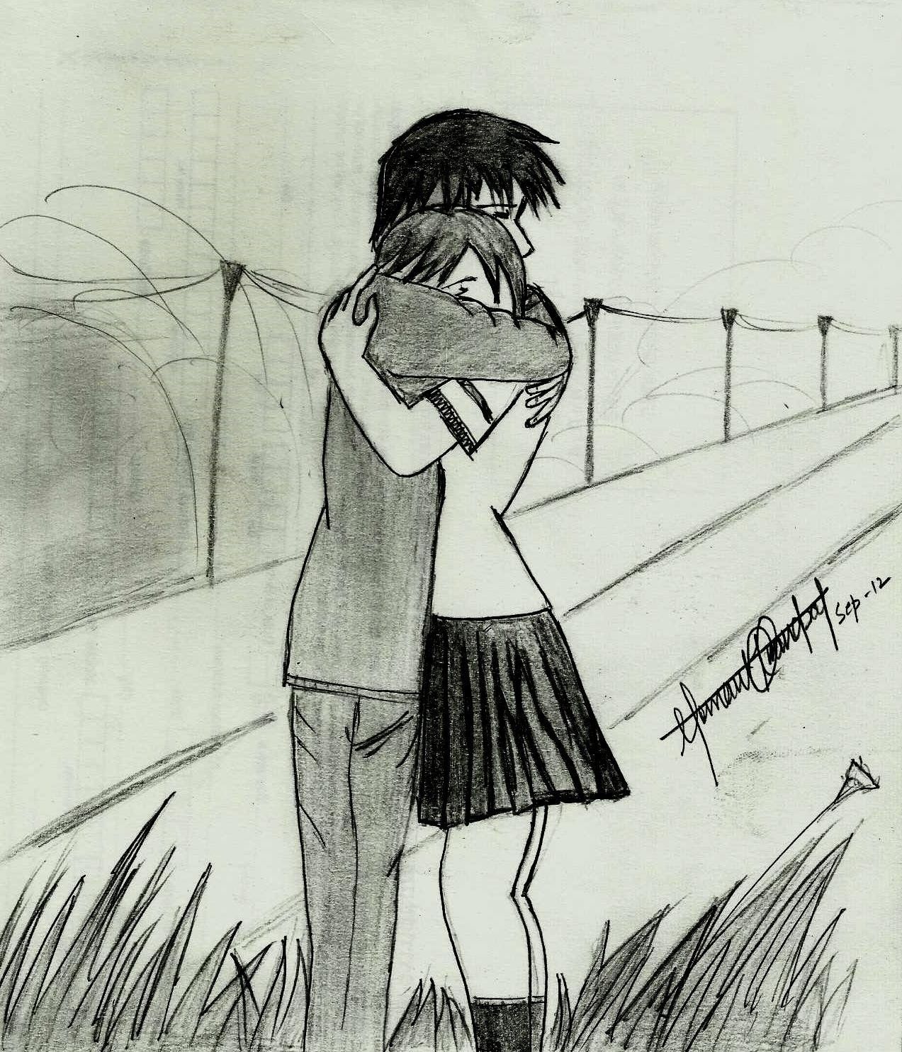 Sad Broken Heart Anime Couple Wallpaper