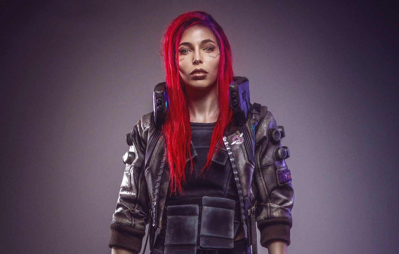 Wallpaper girl, red hair, Cyberpunk Cyberpunk image