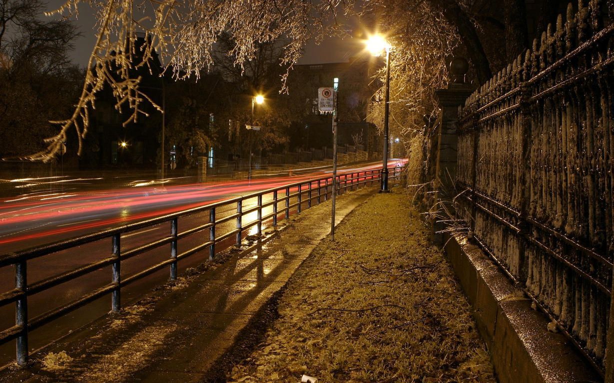 Empty street at night wallpaper. Landscape photography, Beautiful