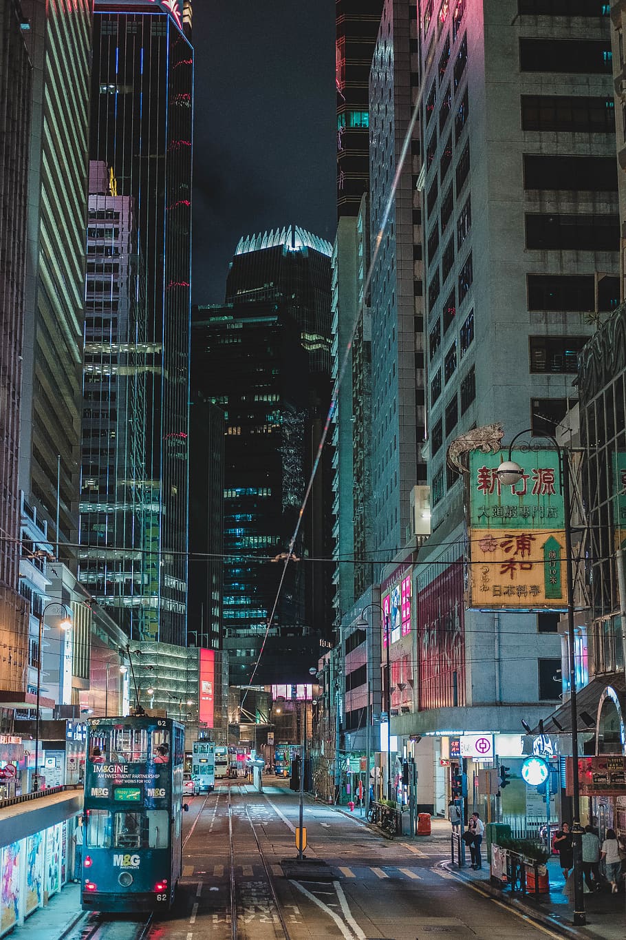 HD wallpaper: empty street at night, building, downtown, urban