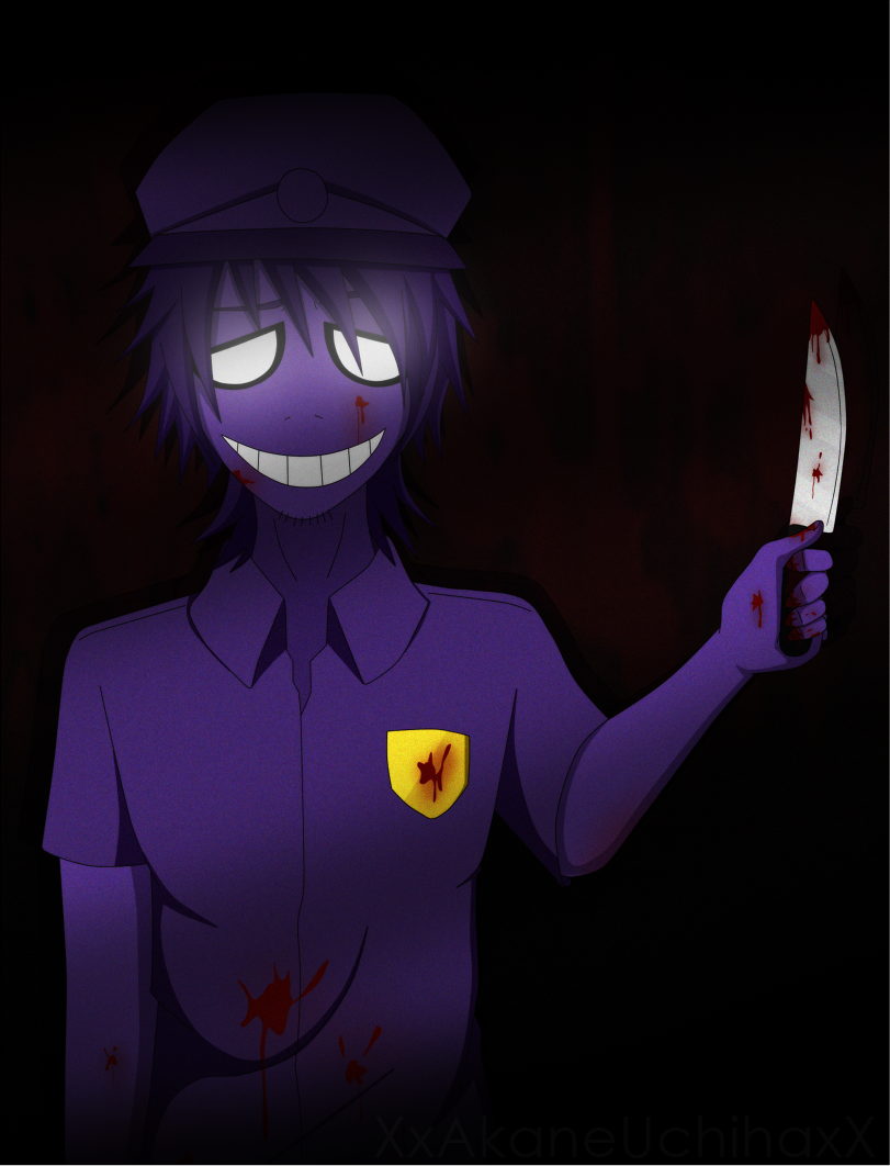 Download FNAF Purple Guy Anime Fanart Wallpaper