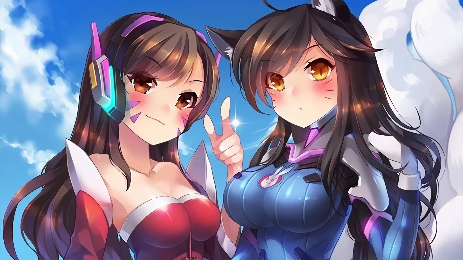 D.Va and Ahri have switched their outfits [1920x1080]Overwatch