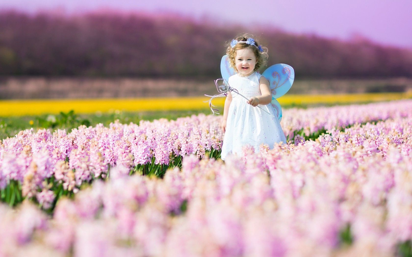 Free download Cute Baby in Spring Flower Field Image New HD