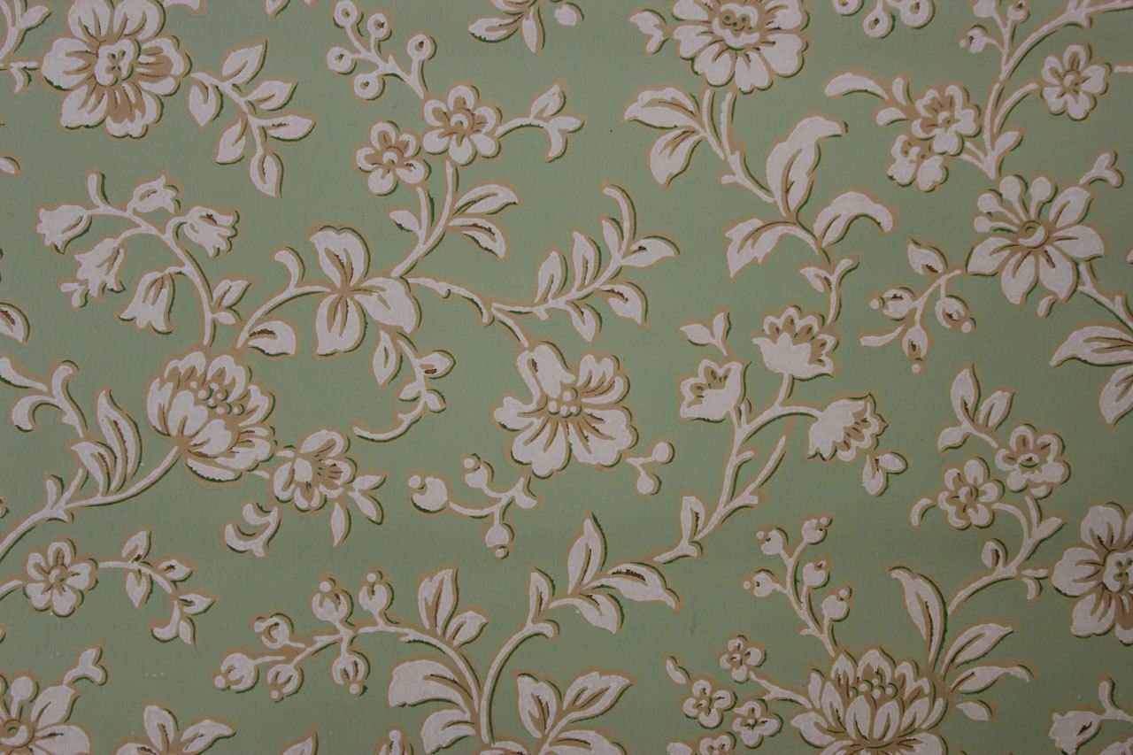 Free download 1920s Antique Vintage Wallpaper White Flowers