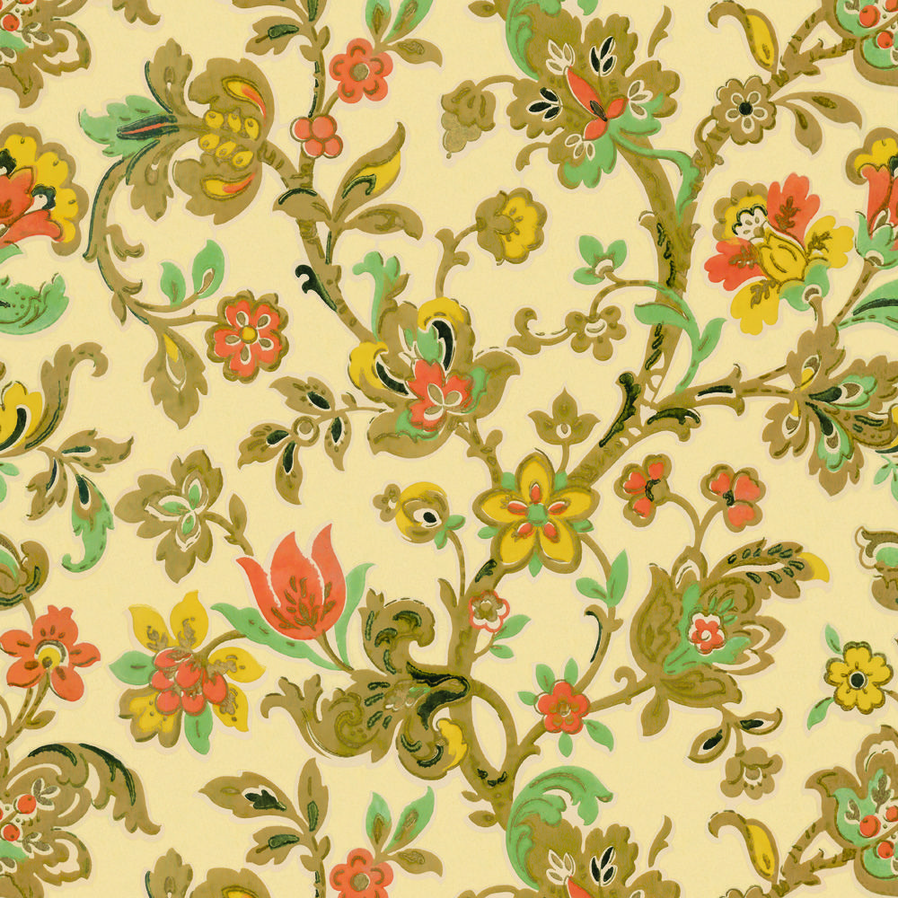 Bradbury Vintage Wallpaper 108. Floral Wallpaper