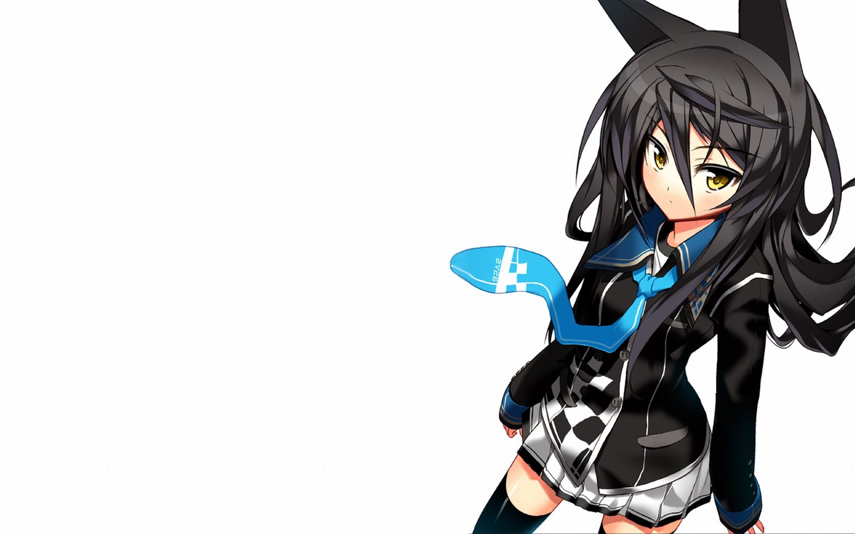 Animal Ears Black Hair Blush Ch Long Hair Necro San Original
