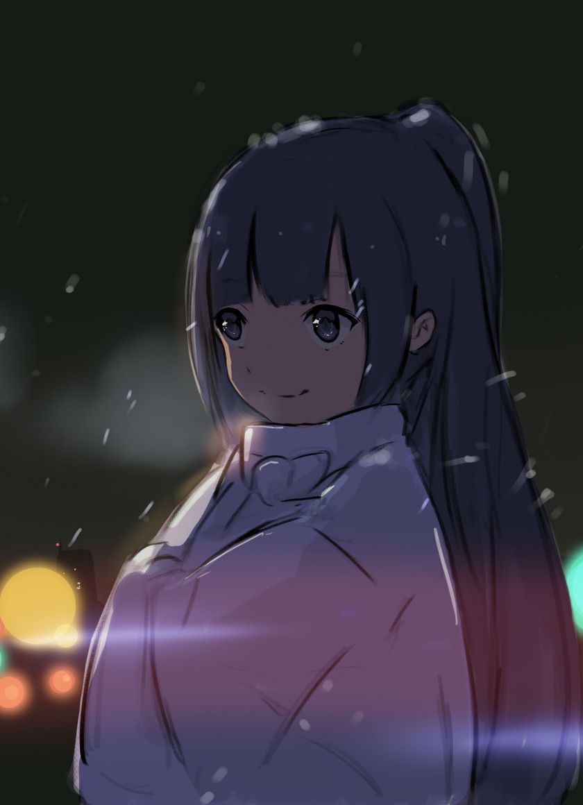 Download 840x1160 wallpaper cute, long hair, anime girl, dark