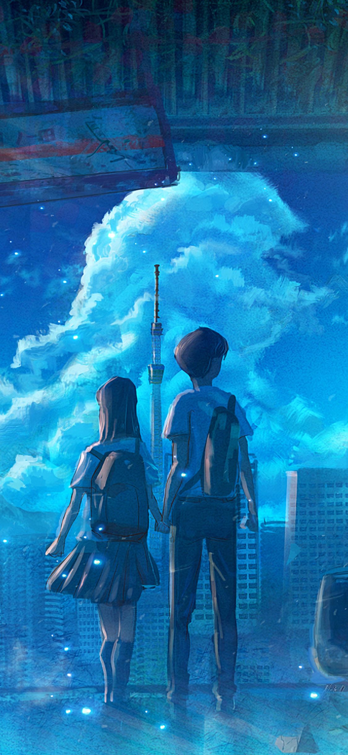 Anime School Couple iPhone XS, iPhone iPhone X HD 4k Wallpaper, Image, Background, Photo and Picture