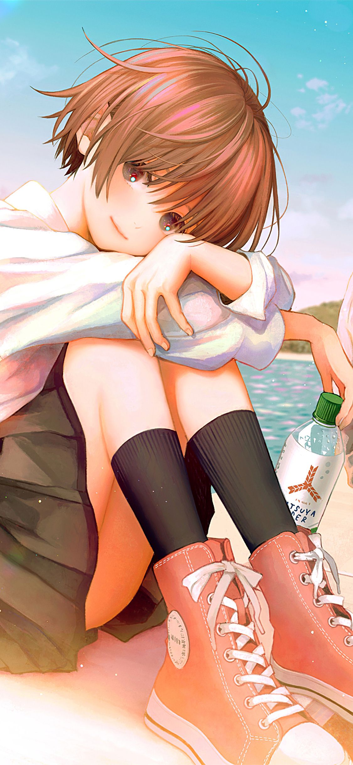 Teenage Anime Couple School Dress 4k iPhone XS, iPhone 10