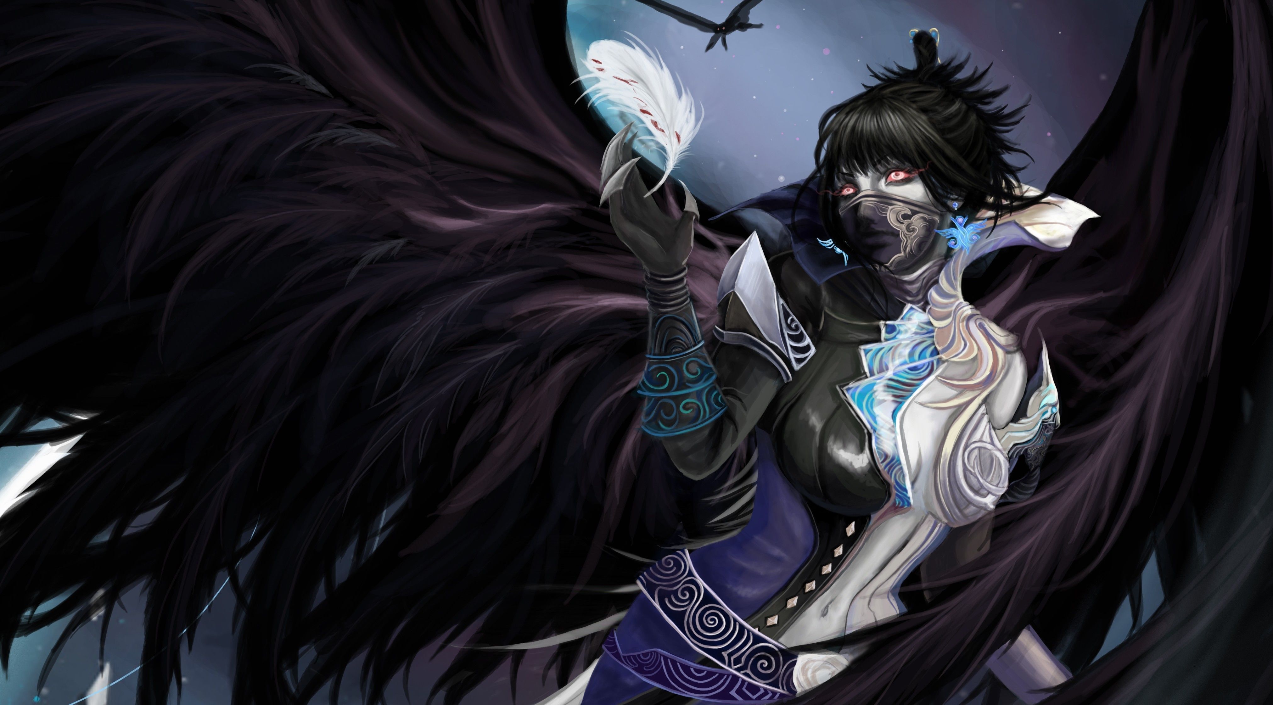 Angels Wings Fantasy Girls angel gothic mask dark demon wallpaperx2241