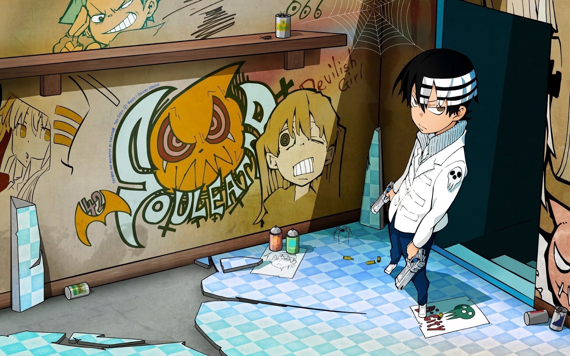 Anime Kid Spray Painting Wallpaper & Background