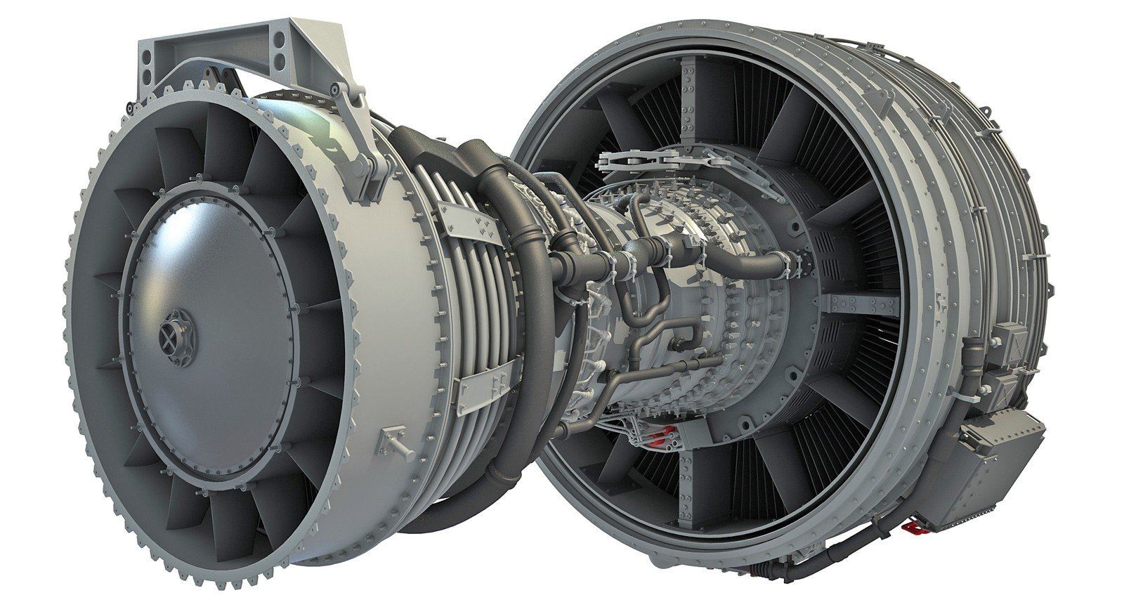 CFM56 Turbofan Engine 3D Model. Jet engine