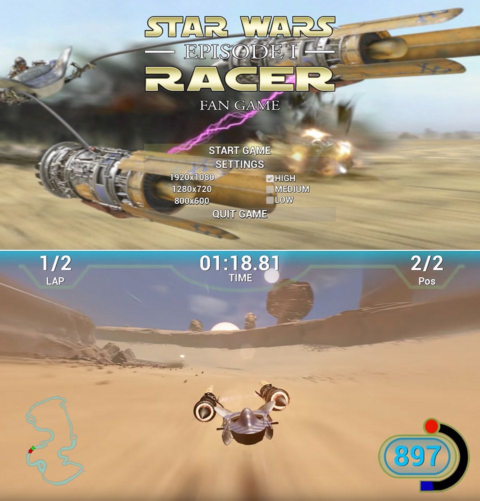Gamer Recreates Star Wars Episode 1 Racer in Unreal Engine 4