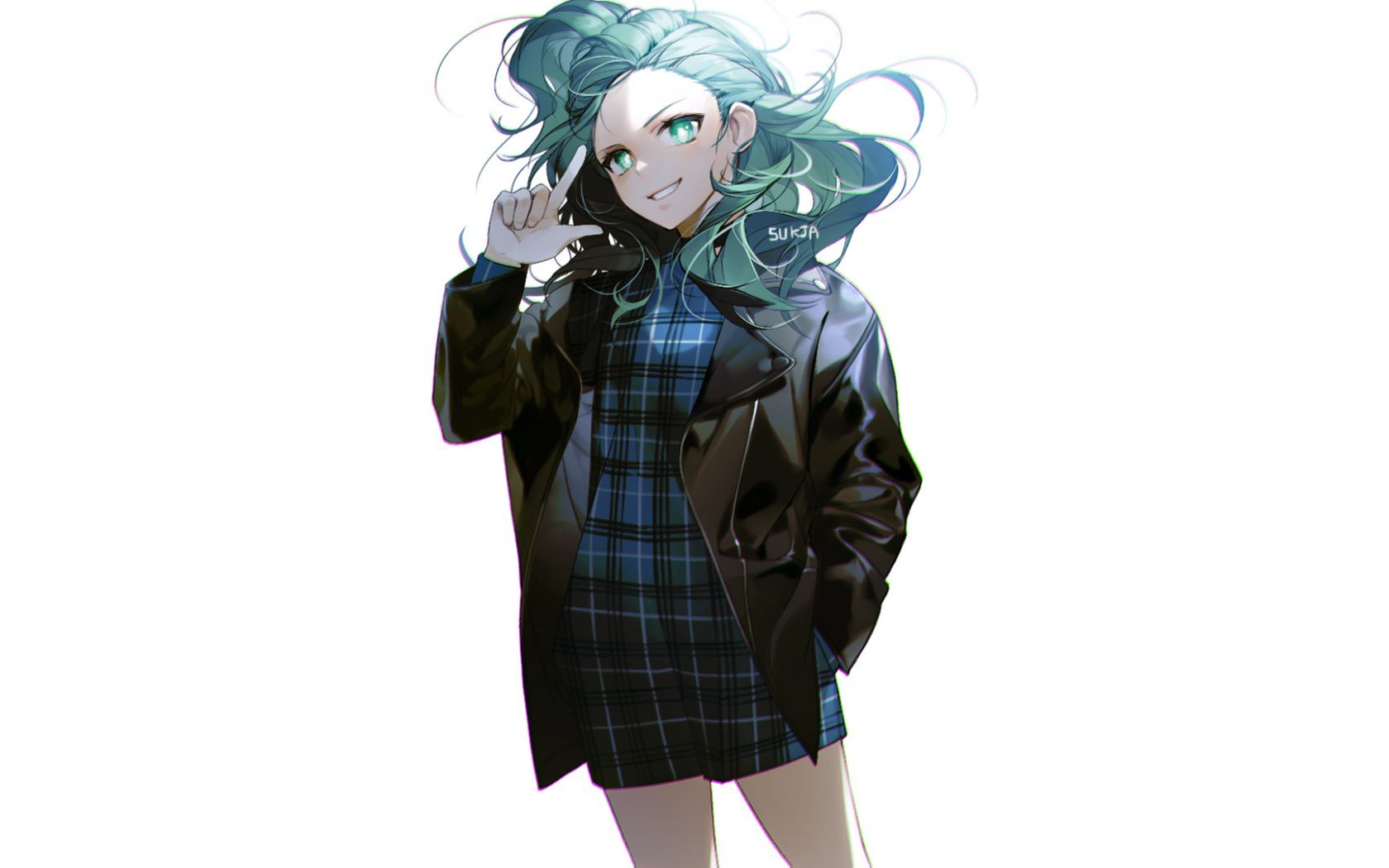 Download Cute, anime girl, blue hair, original wallpaper