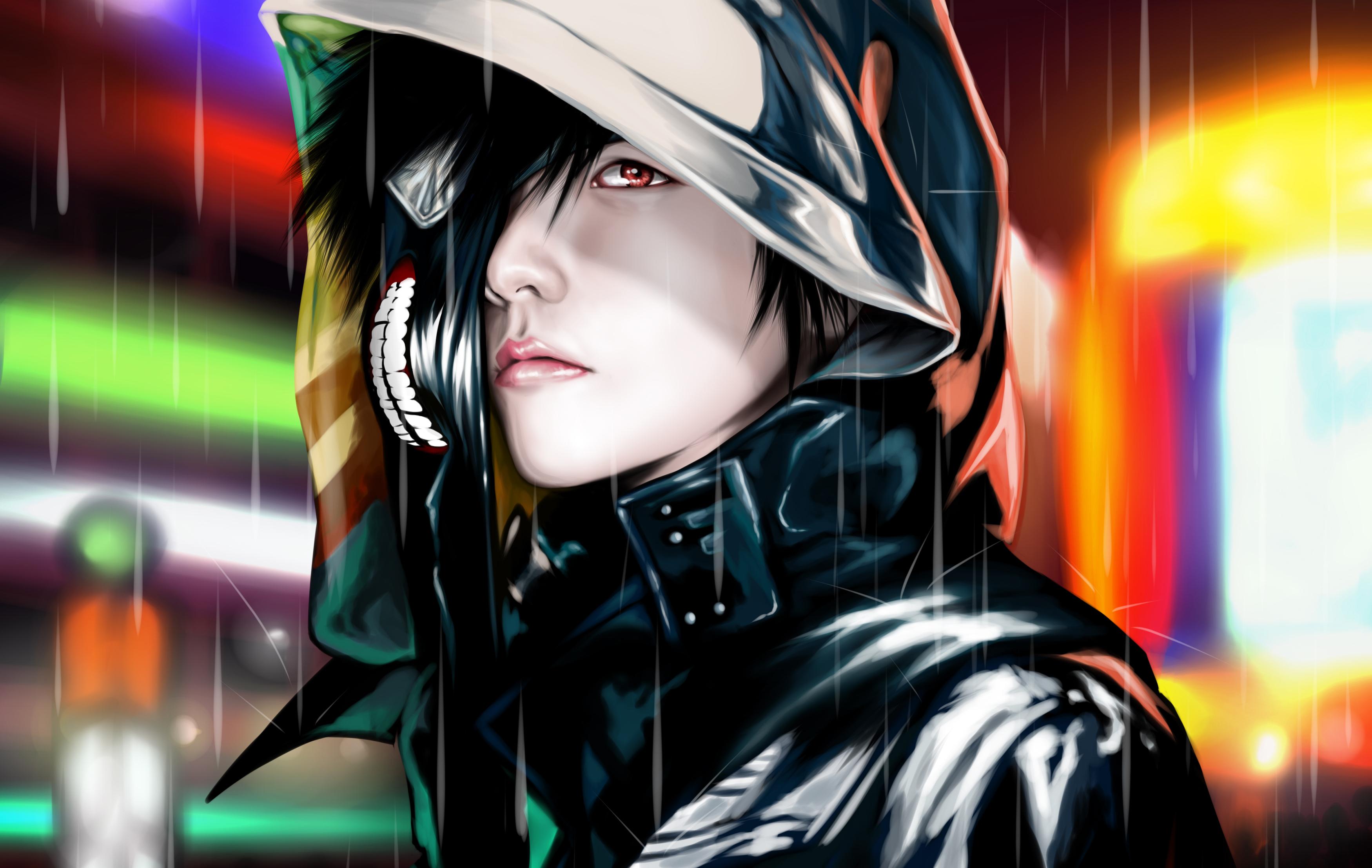 wallpaper tokyo ghoul, man, hood HD, Widescreen, High Definition