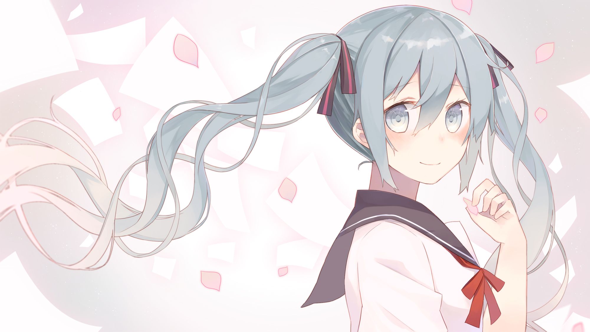 Hatsune Miku, wallpaper, anime girl, Vocaloid, anime, blue hair