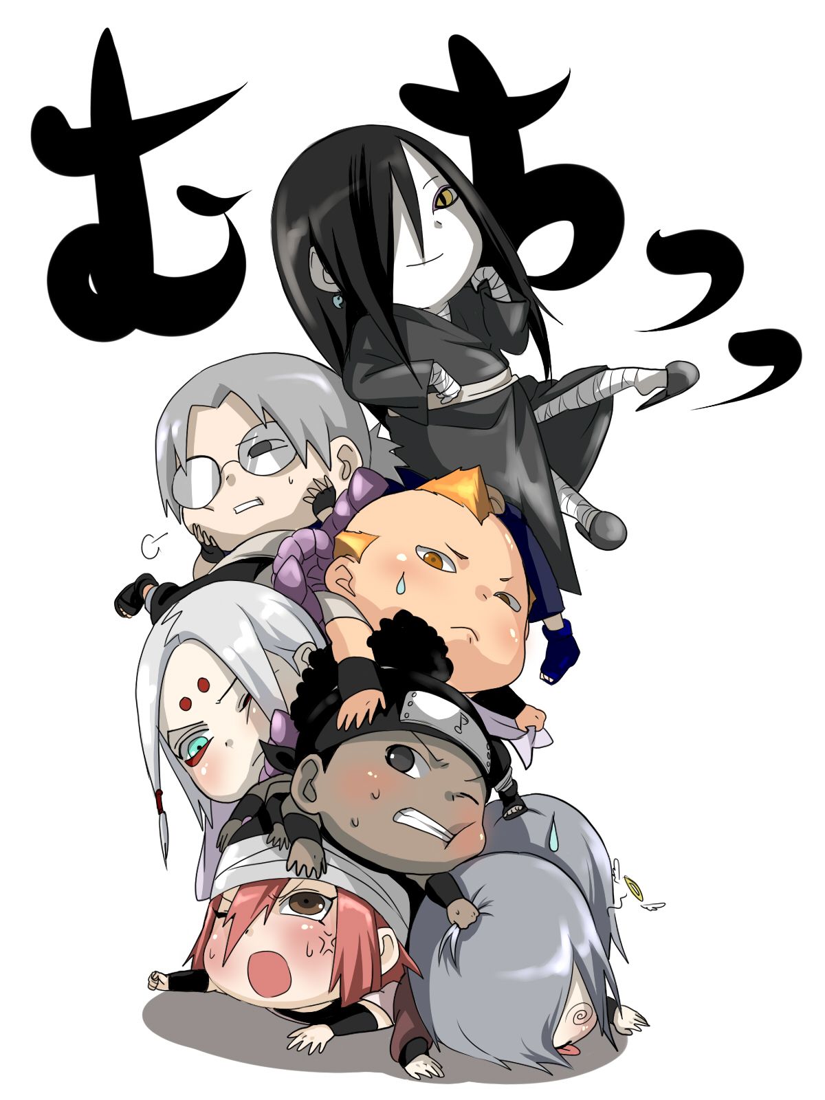 Chibi Orochimaru, Kabuto, Kidoumaru Jirobou, Kimimaro, X
