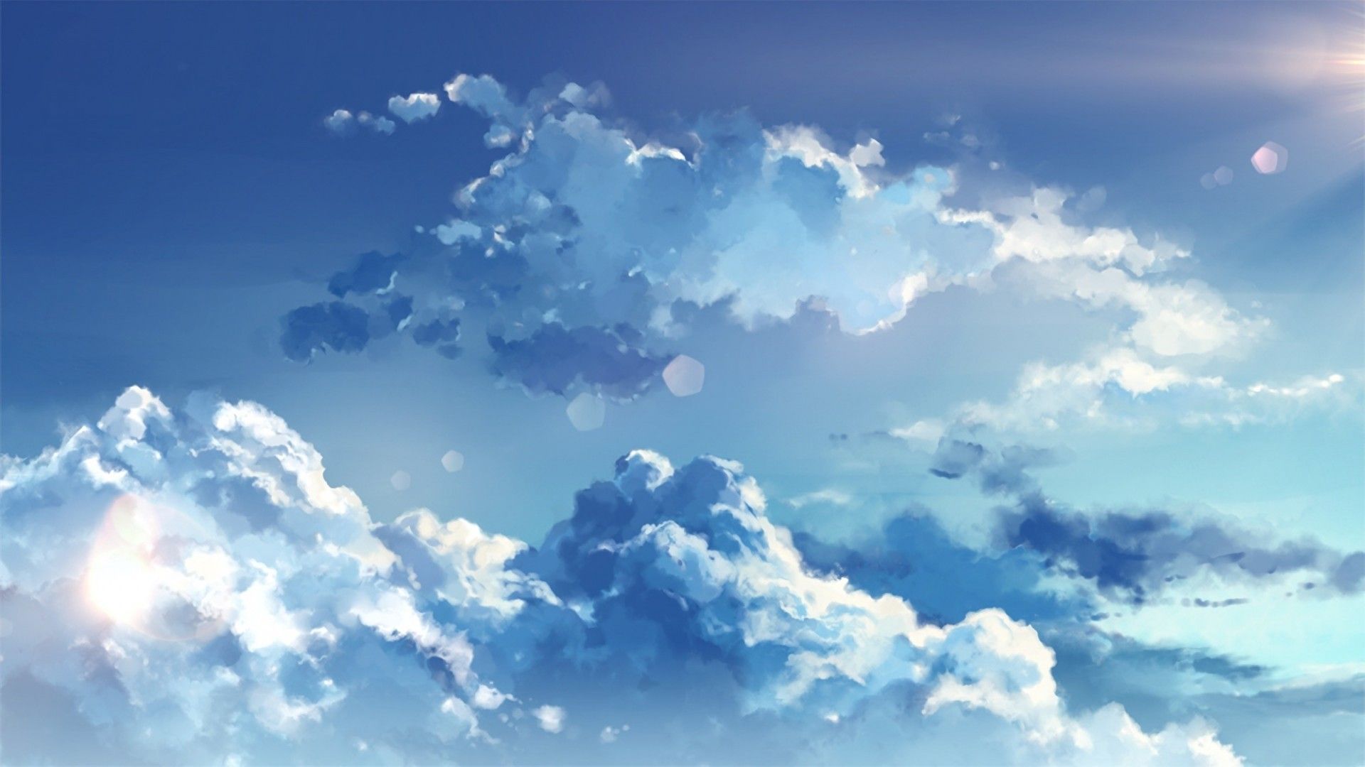 Download 1920x1080 Anime Clouds, Sky Wallpaper for Widescreen