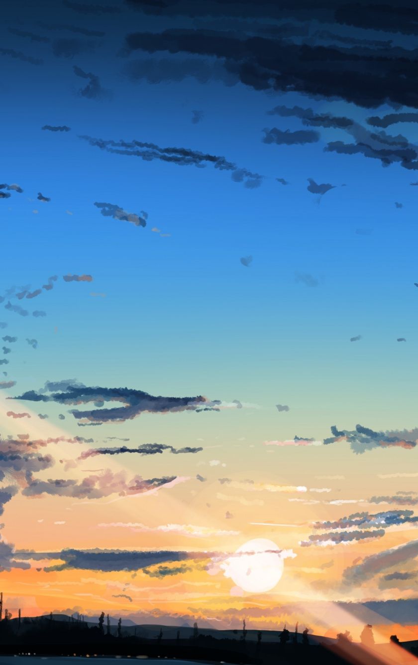 Sunset, Sky Anime, Clouds, Original, Wallpaper Sunset