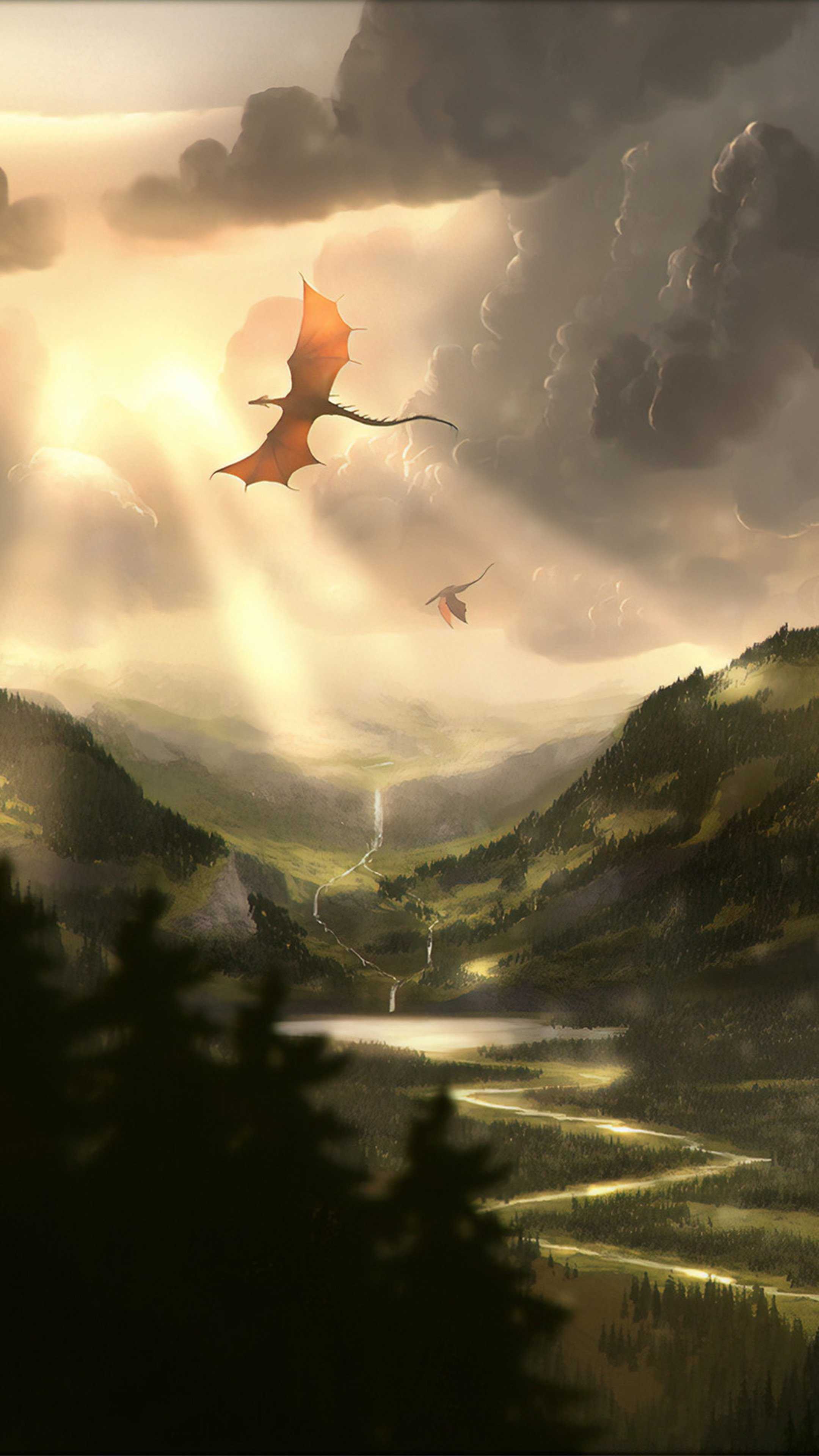 The Dragon Land HD Wallpaper (2160x3840)