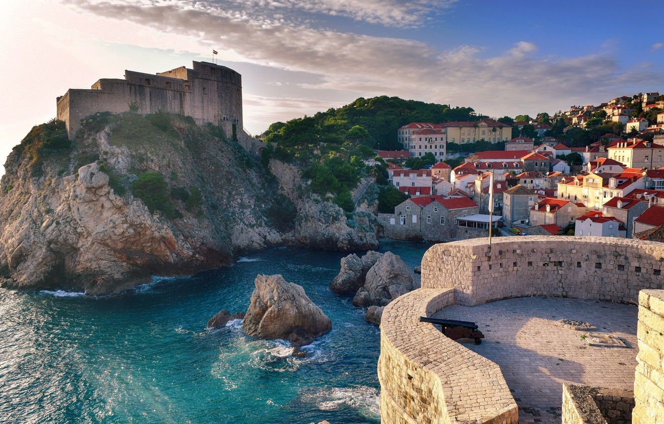 Wallpaper sea, the city, rocks, home, resort, Croatia, Dubrovnik