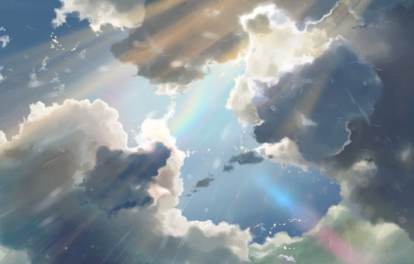 Wallpaper The sun, The sky, Clouds, Rain, Anime, Sky, Makoto