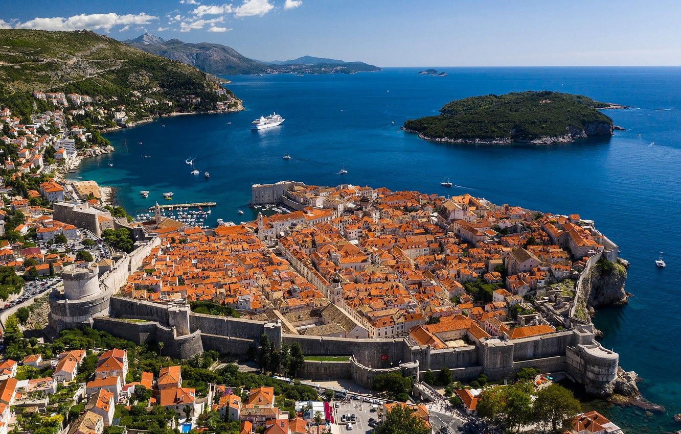 Wallpaper sea, island, home, panorama, Croatia, Croatia, Dubrovnik