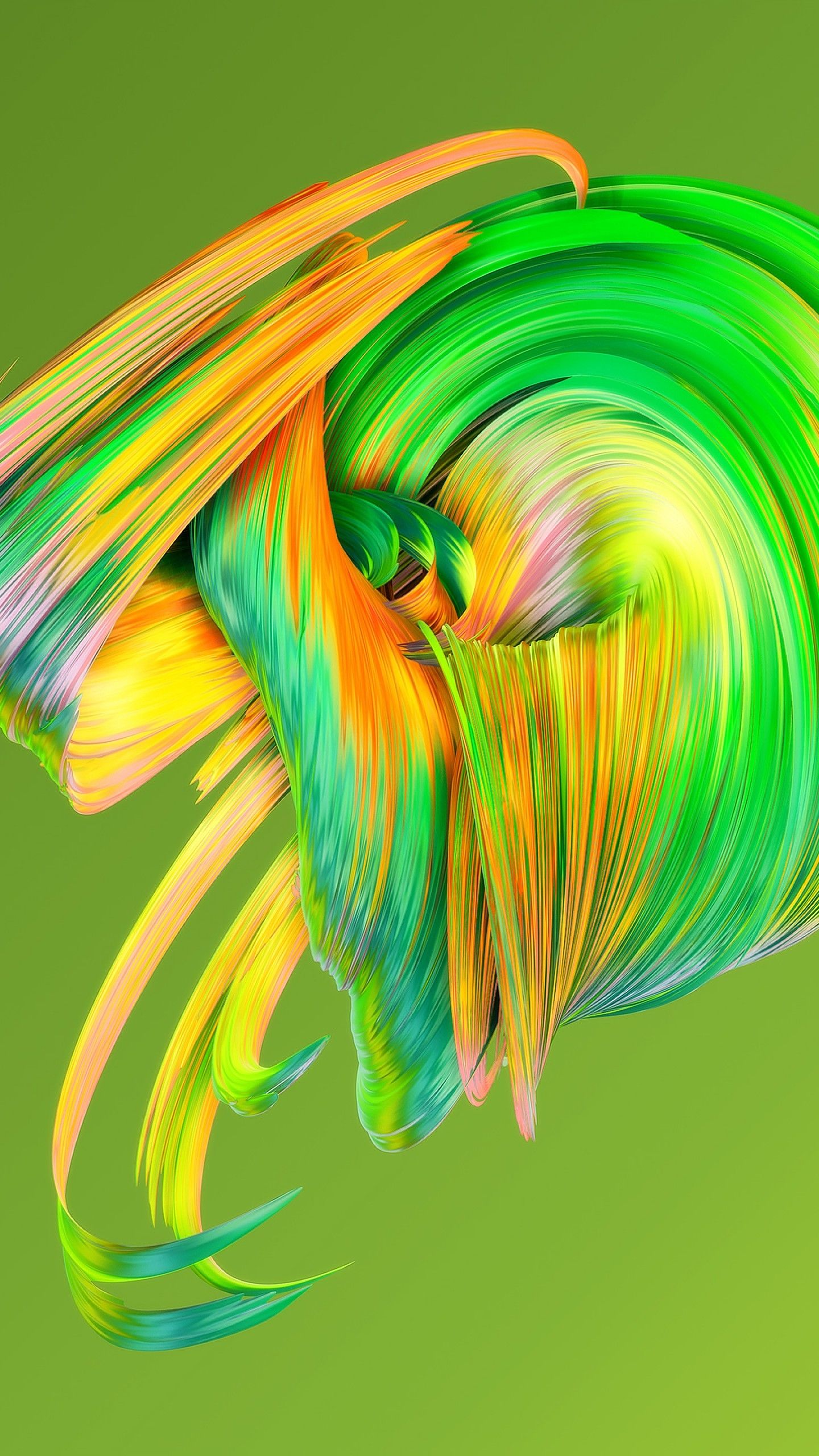 Wallpaper Green, Paintwave, HD, Abstract