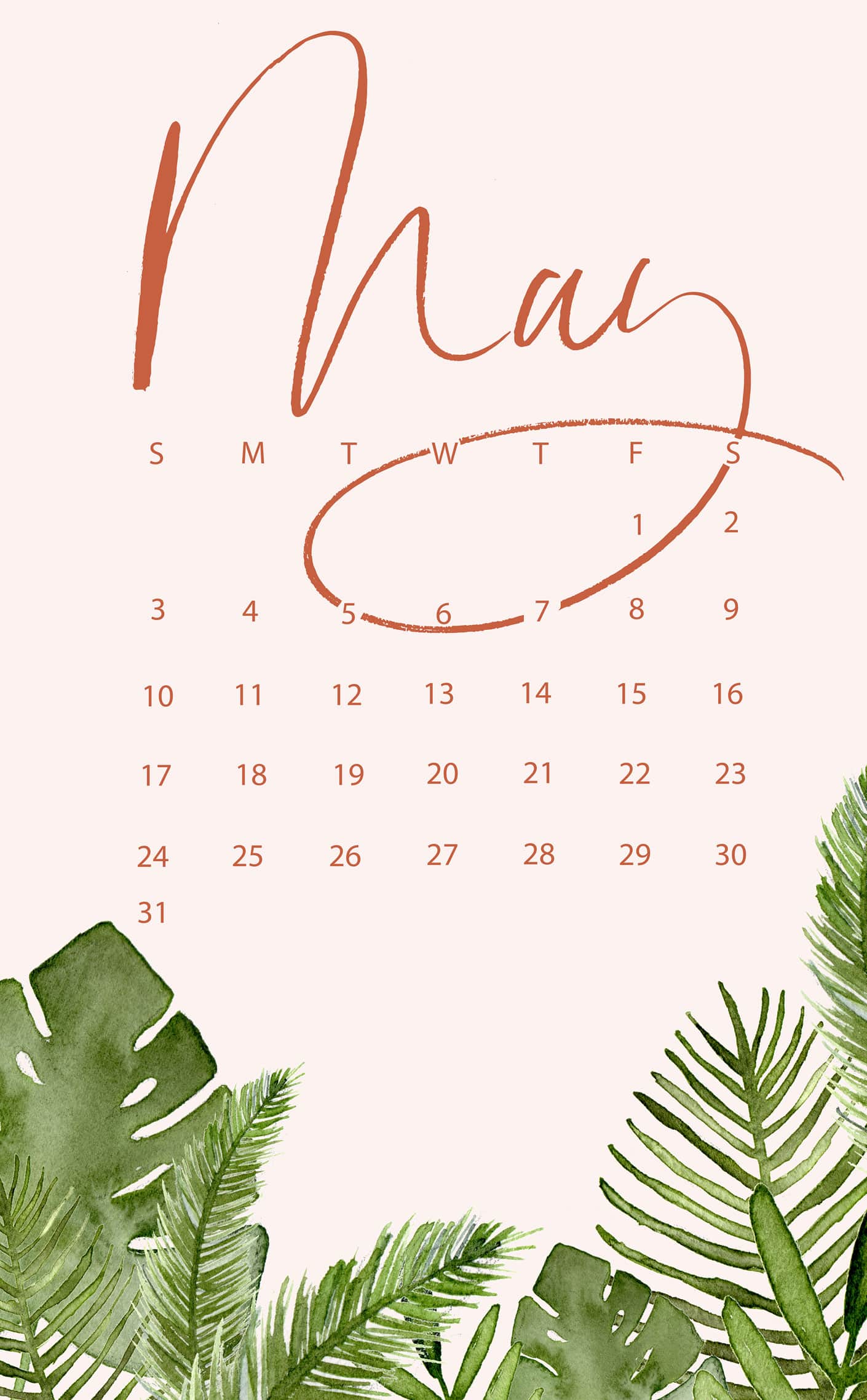 iPhone May 2020 Calendar Free HD Wallpaper