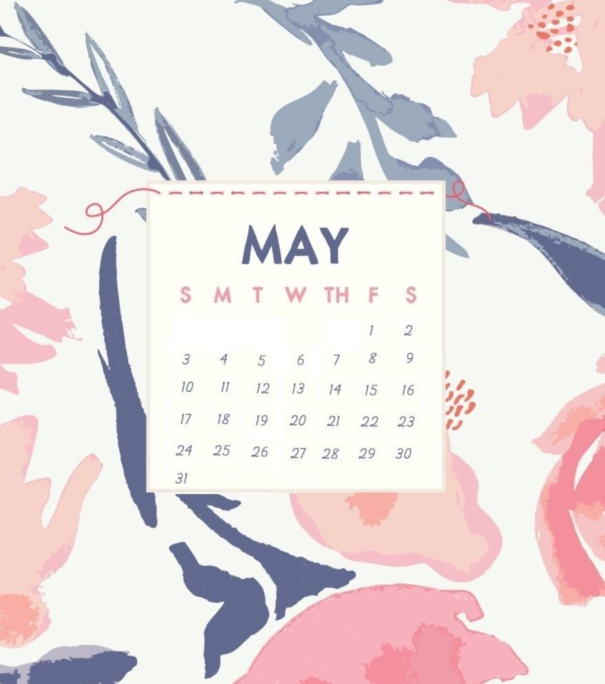 May Calendar 2020 Free HD Wallpaper