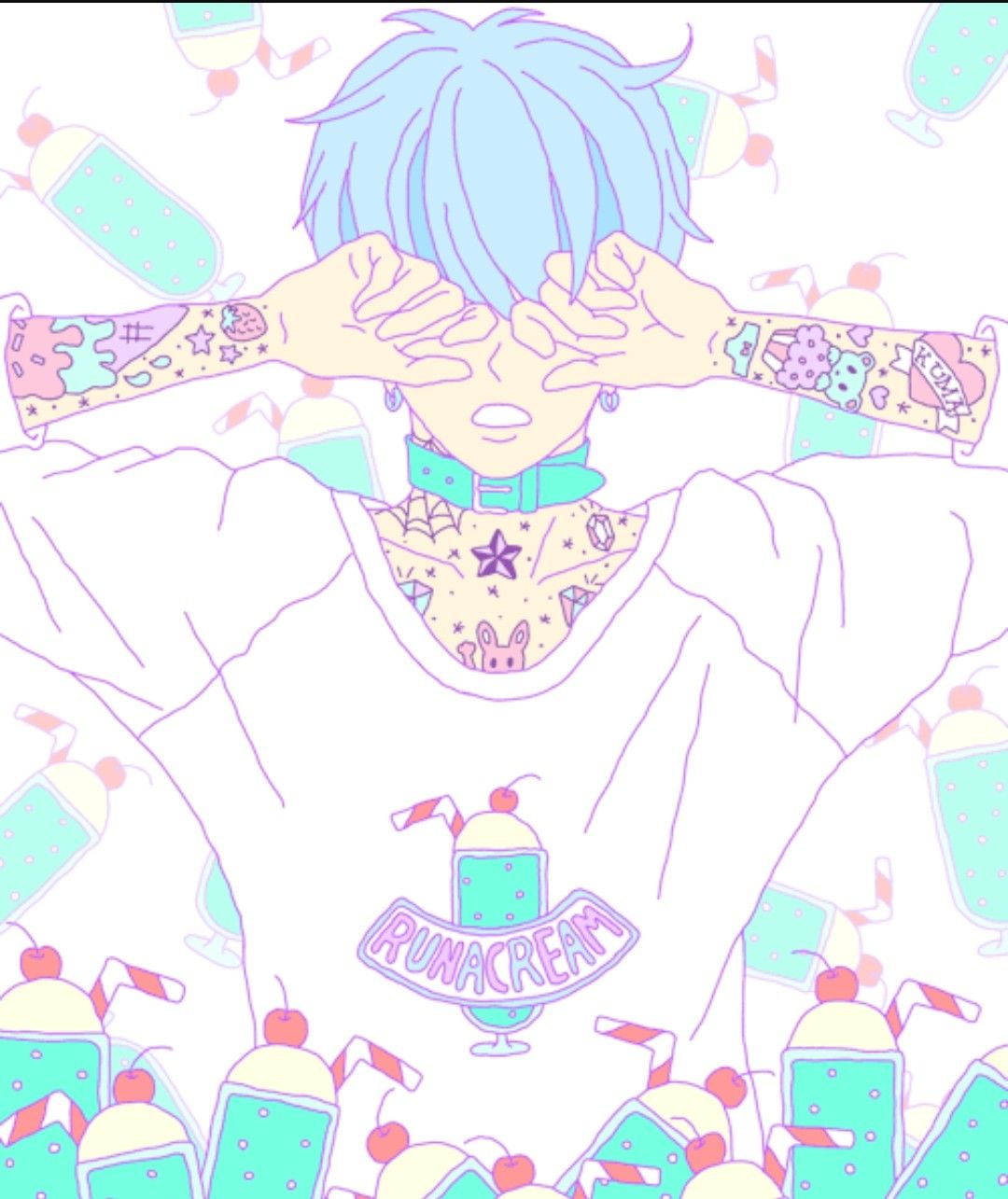 Pastel Blue Anime Aesthetic Boy - Anime Wallpaper HD