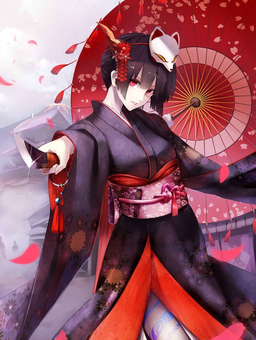 Mask Kitsune Anime Girl Wallpapers - Wallpaper Cave