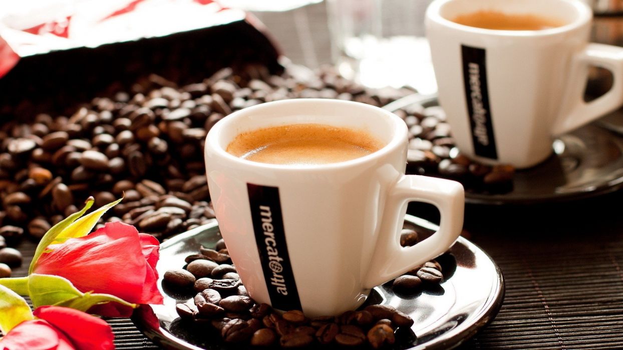 Coffee food brown beans drinking Coffee and milk wallpaper