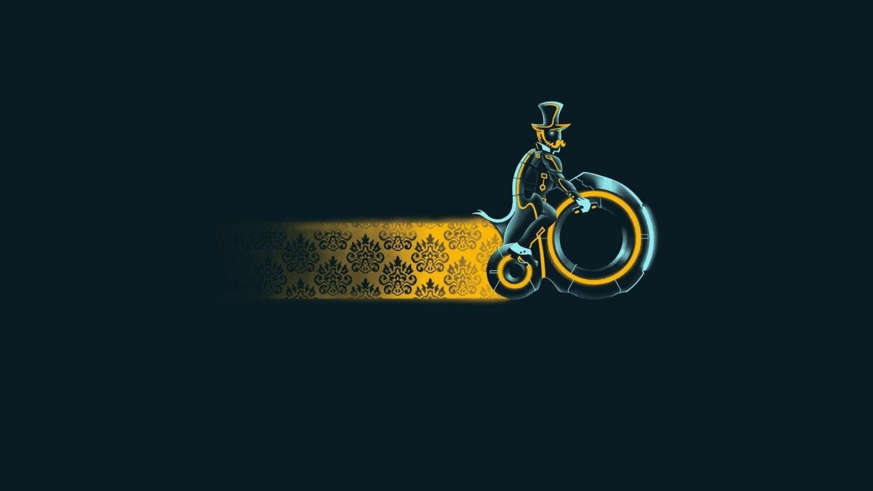 Bike minimalistic vintage funny Tron wallpaperx1080