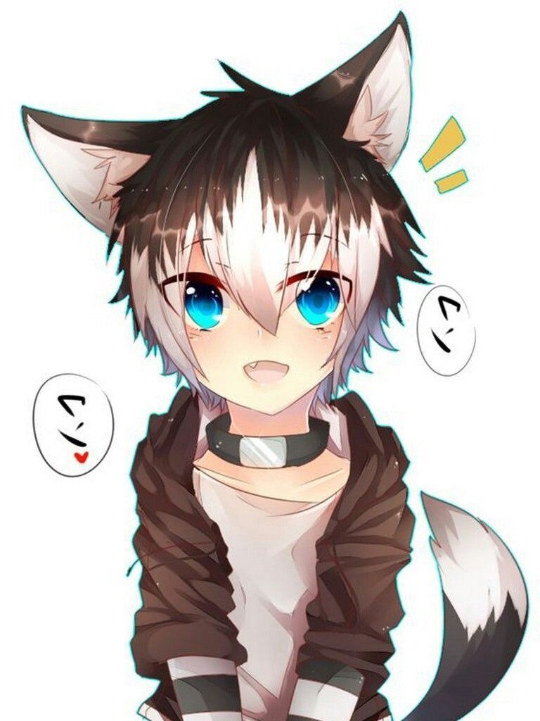wolf boy anime with brown hair