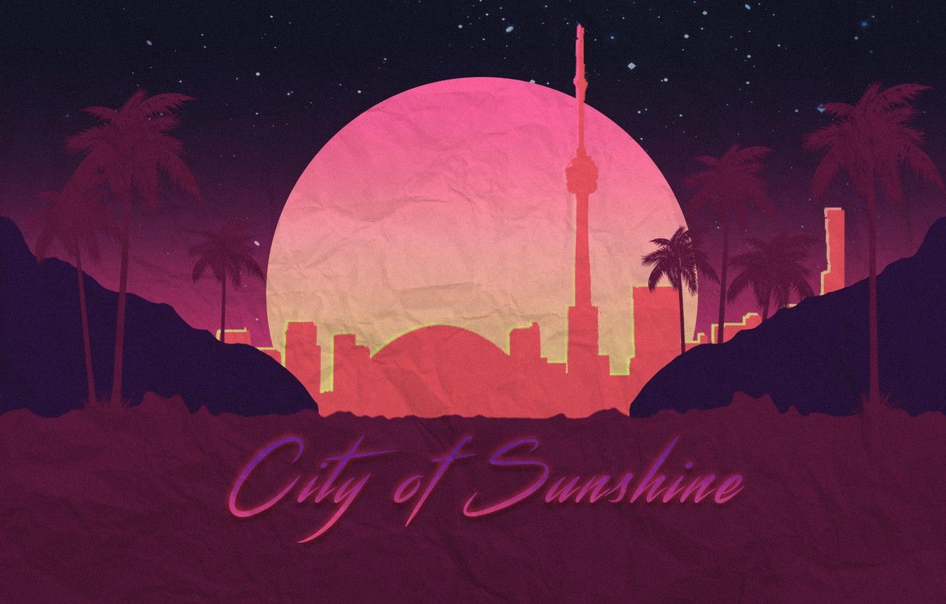 Wallpaper Neon, Synthwave, Neon, City of sunshine, Synth pop, Art