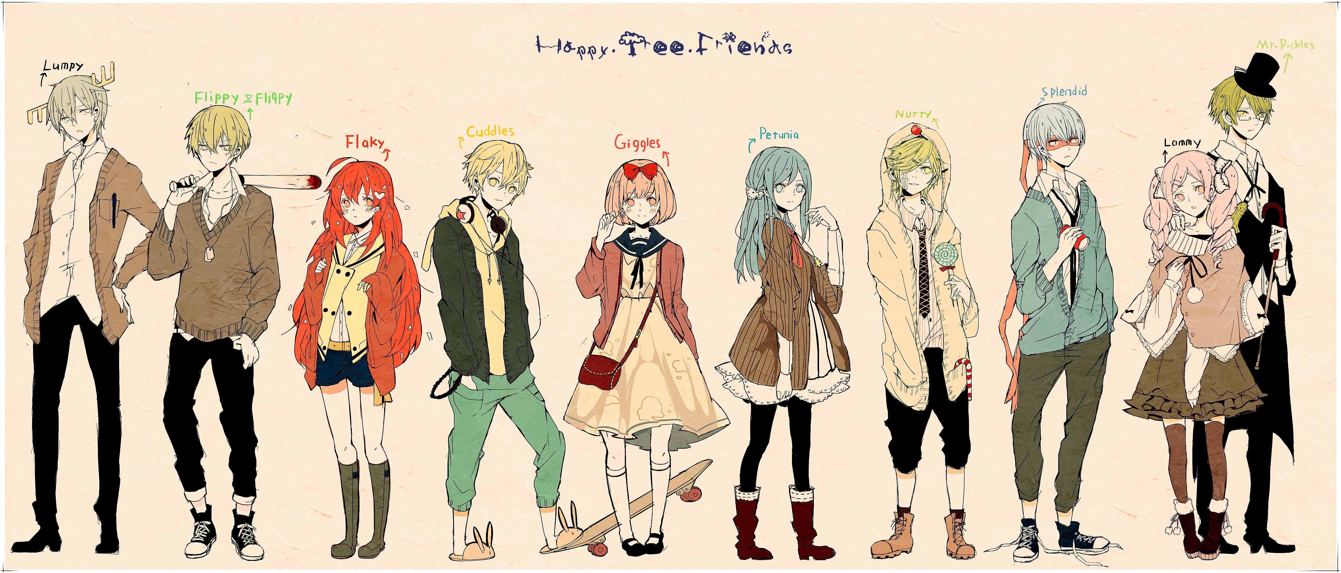 Happy Tree friends аниме персонажи