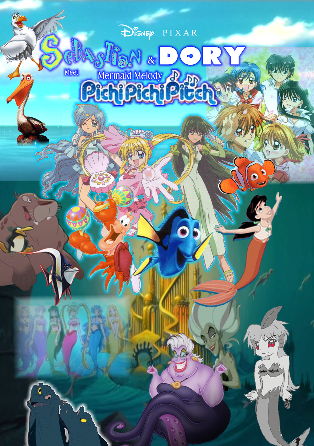Disney PIXAR's Sebastian and Dory meet Mermaid Melody Pichi Pichi