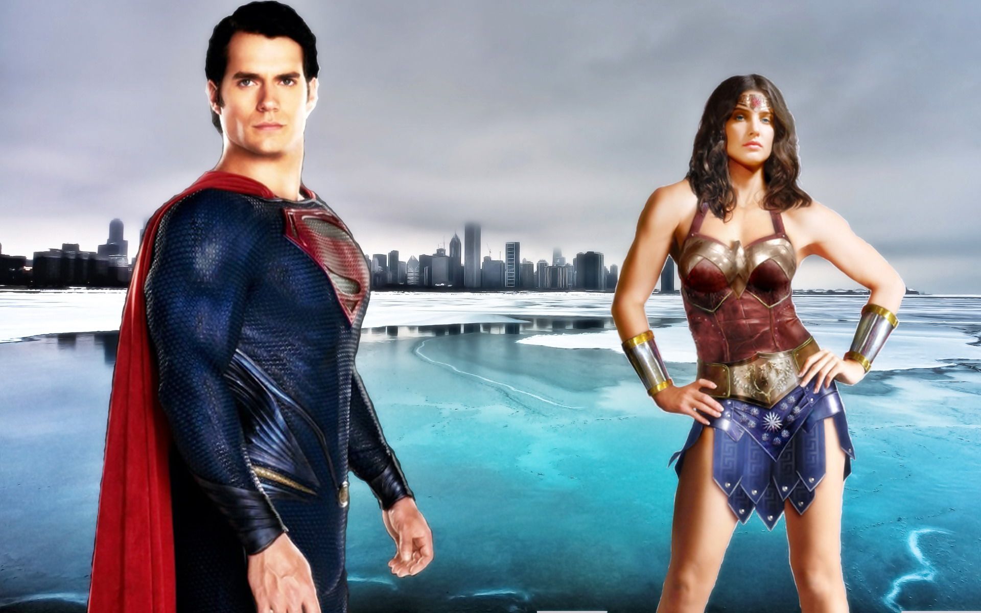 Superman & Wonder Woman of Steel Wallpaper