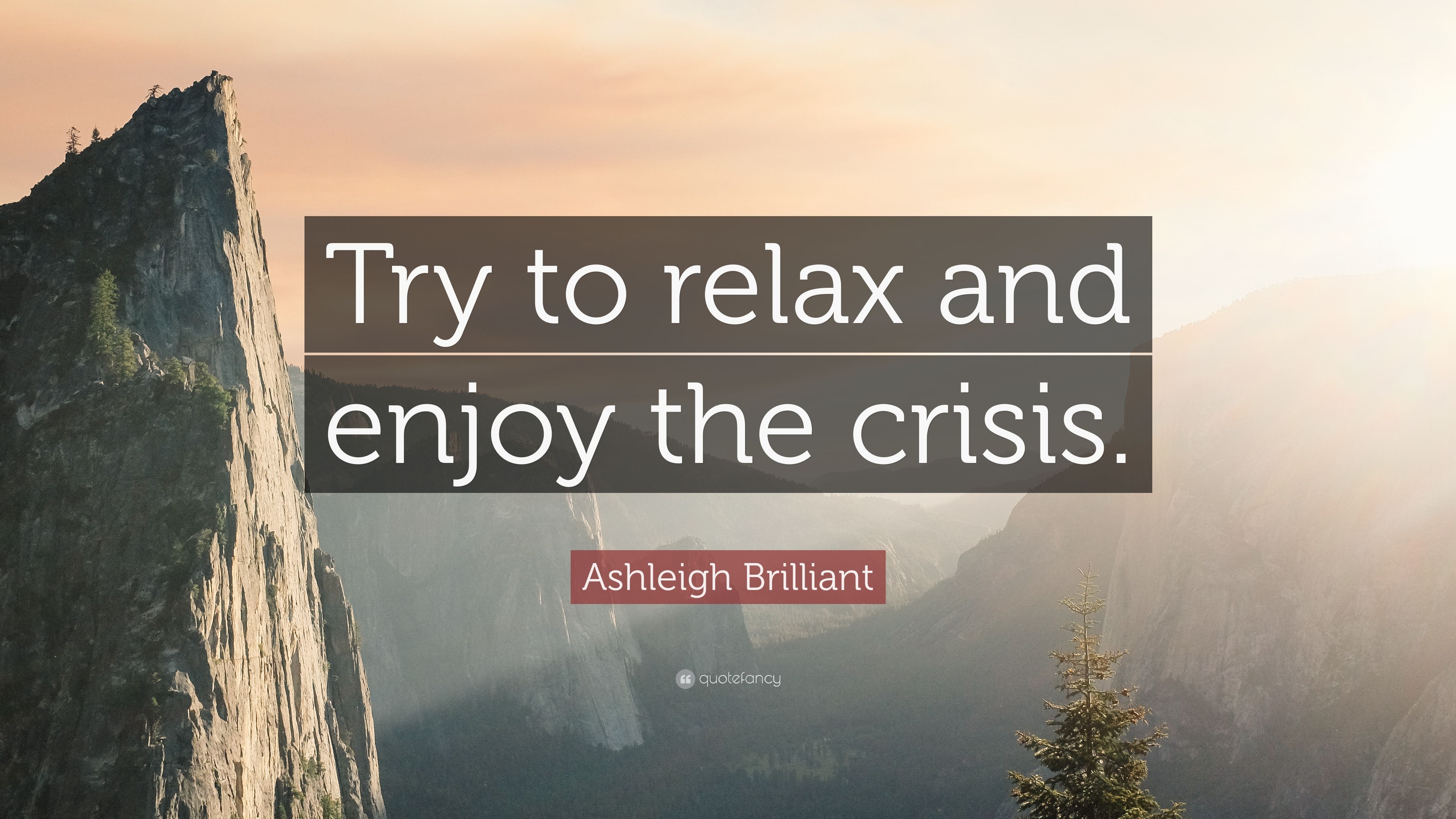 Ashleigh Brilliant Quote: “Try to relax and enjoy the crisis.” 9