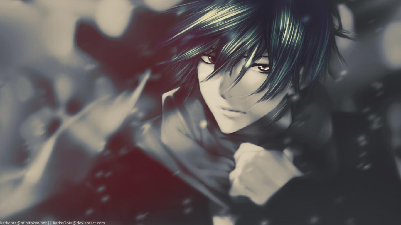 Download A Dark Anime Boy is Lost in a World of Solitude Wallpaper