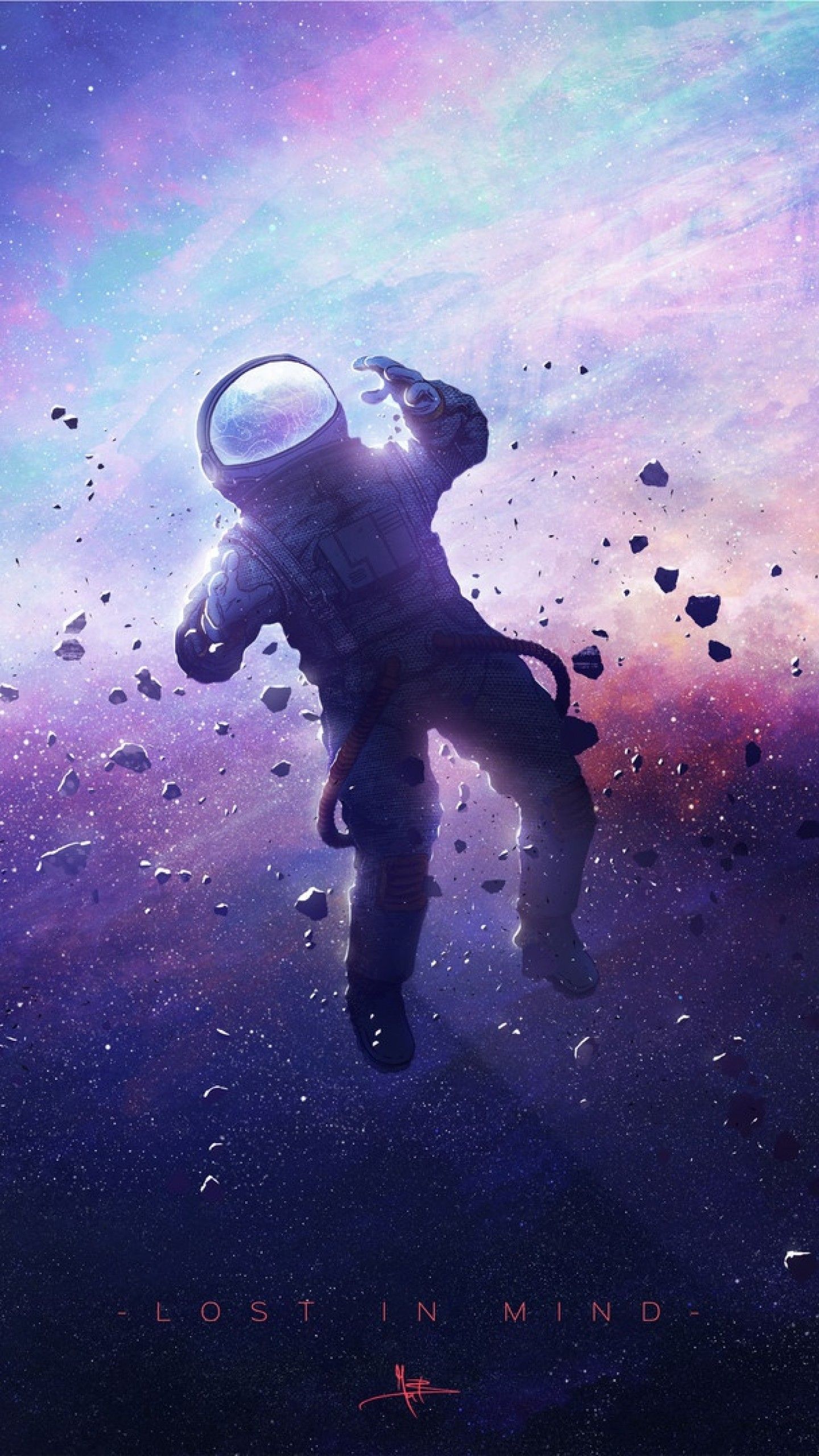 Lost In Mind Astronaut Iphone Wallpaper