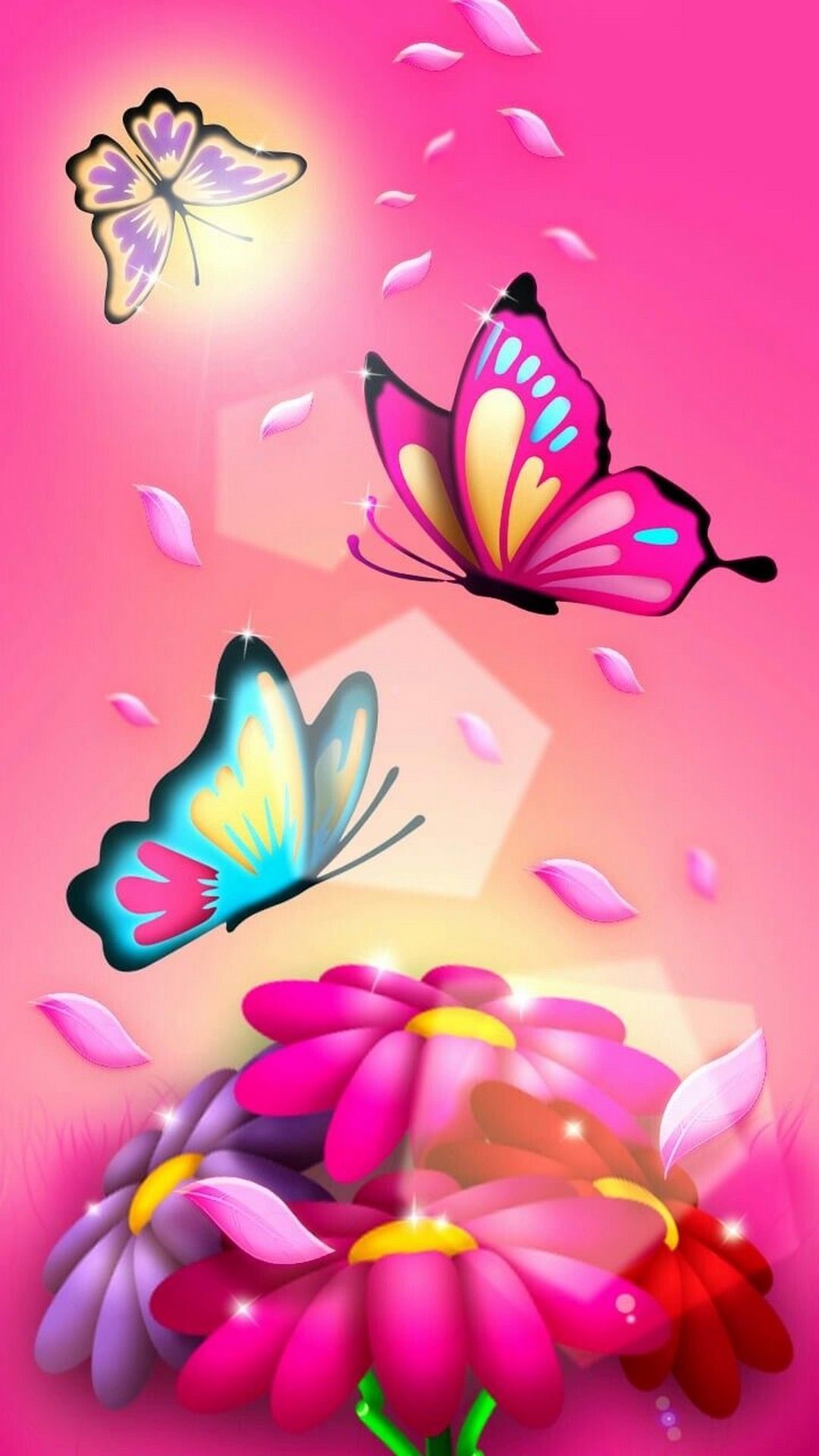 Wallpaper Android Pink Butterfly Mobile Wallpaper. Quick