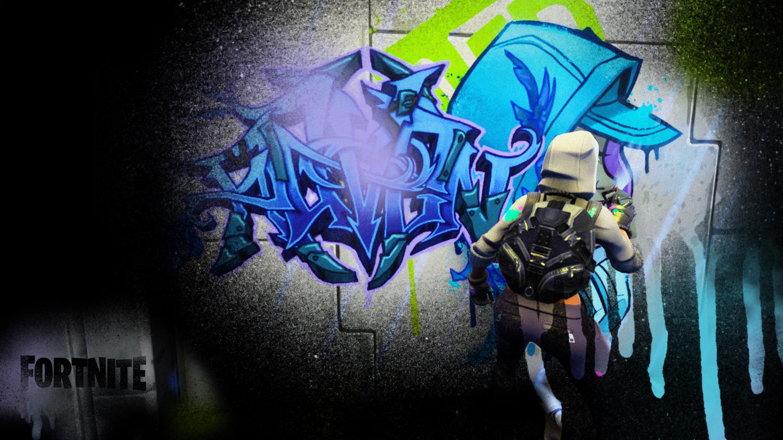 Free download Graffiti Desktop Wallpaper FortNiteBR 2560x1440