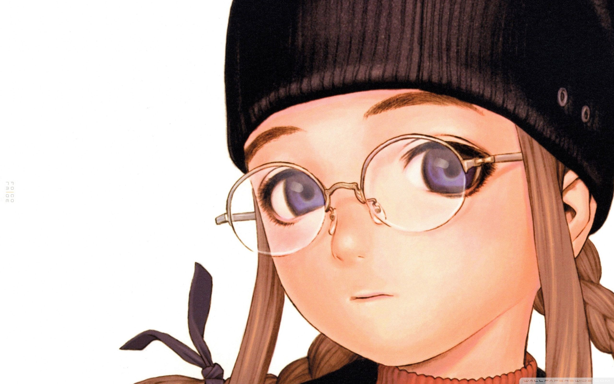 Anime Girl With Glasses Ultra HD Desktop Background Wallpaper