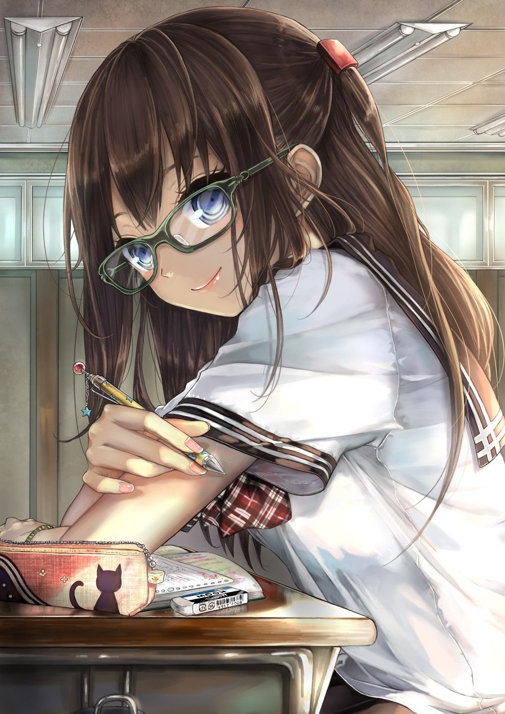 Anime Girl With Glasses Wallpapers Wallpaper Cave