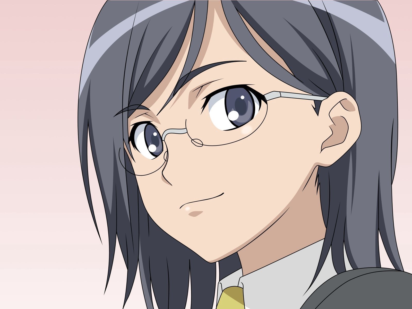 Anime Girl With Glasses And Short Hair - anime girl