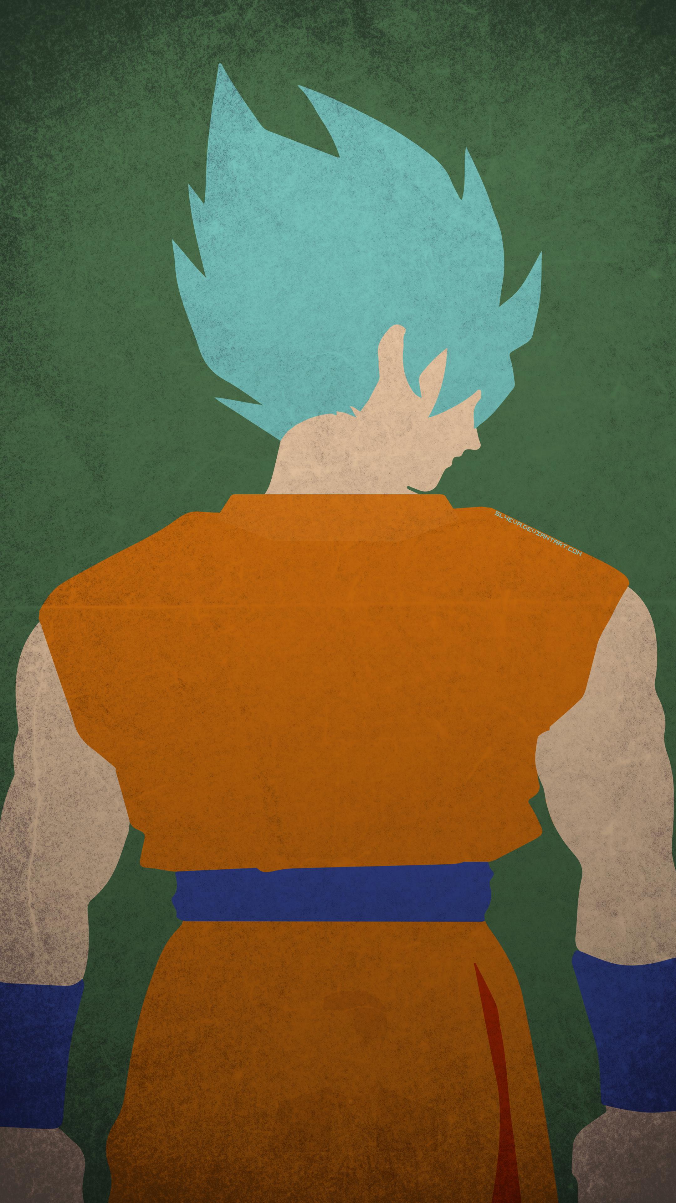 SSGSS Goku from back Minimal Mobile Wallpaper